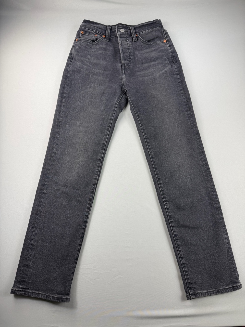 Levi’s Wedgie Straight Jeans Women’s 25 Black High Rise Button Fly